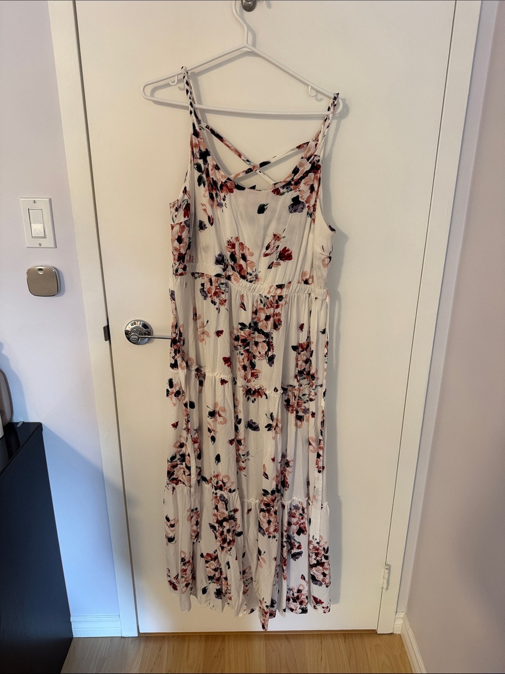 torrid White Floral Crisscross Strap Maxi Dress